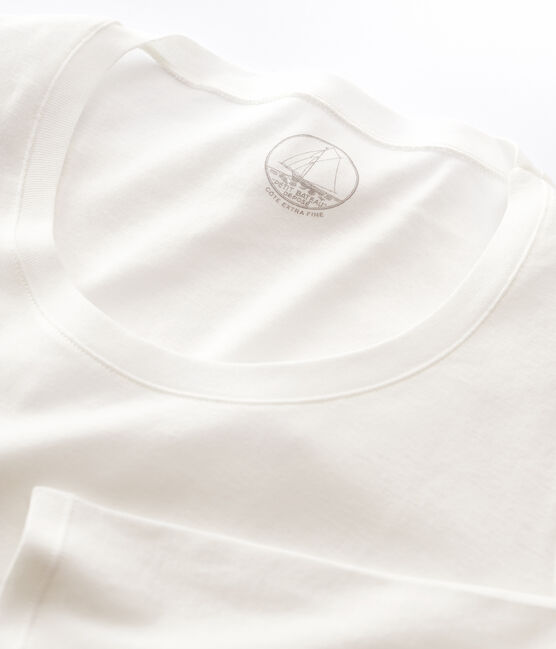 T-shirt côte légère Femme blanc MARSHMALLOW