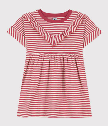 Robe rayée en jersey flammé enfant fille