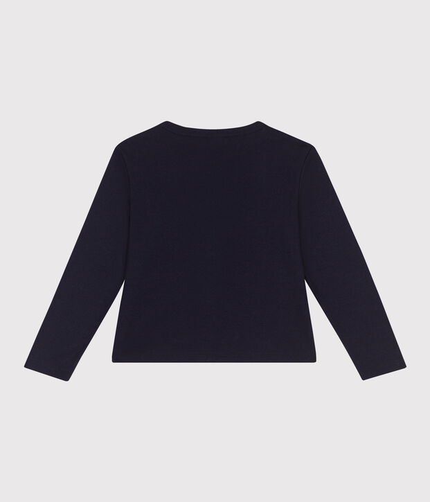 Cardigan enfant en coton uni bleu