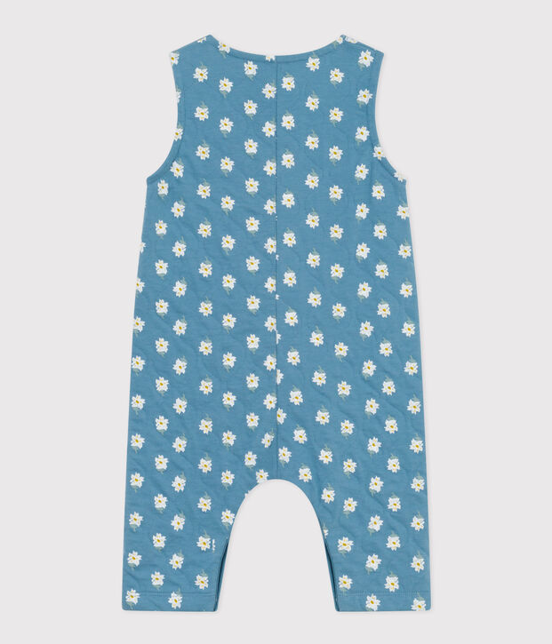 Combinaison sans manche en tubique matelass&eacute; imprim&eacute; b&eacute;b&eacute; bleu/multicouleur