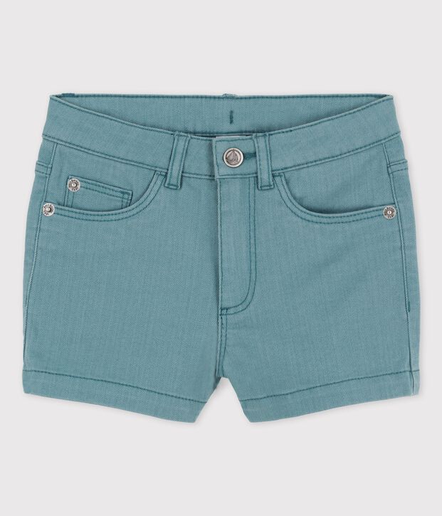 Short en denim enfant fille vert