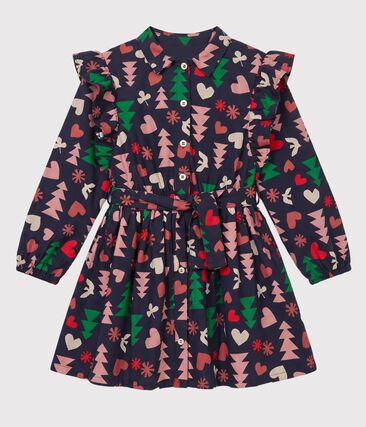 Robe manches longues en flanelle enfant fille