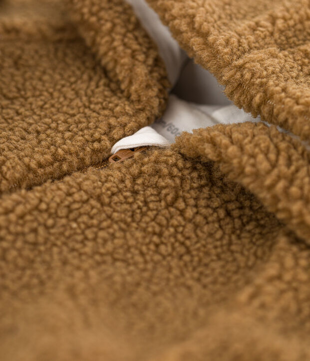 Combipilote &agrave; capuche b&eacute;b&eacute; en sherpa marron