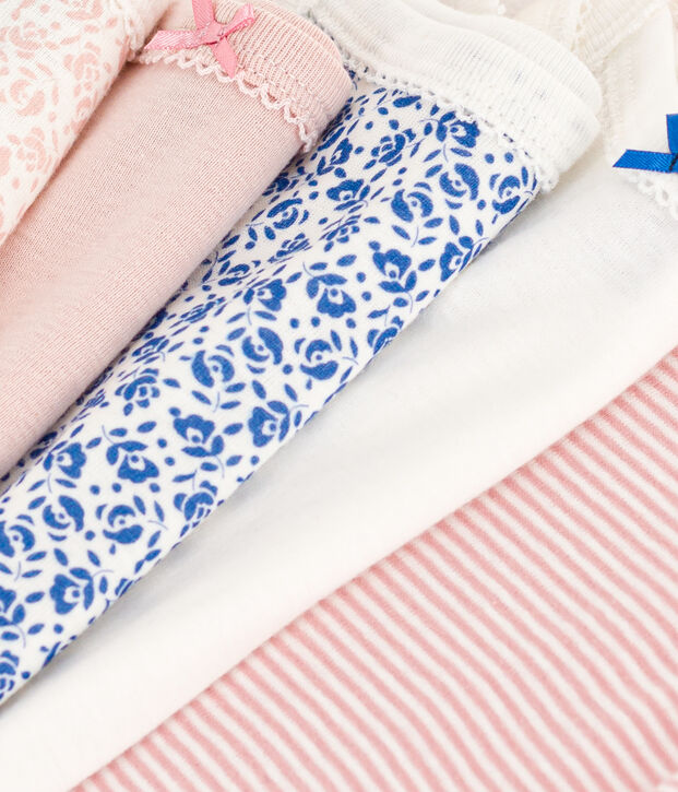 Lot de 5 bodies bretelles fleurs en coton b&eacute;b&eacute; multicouleur