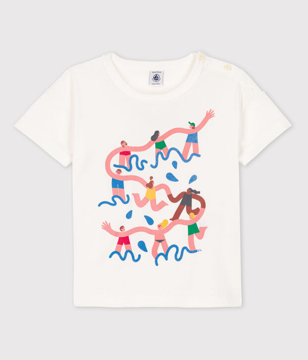 Tee-shirt gar&ccedil;on Petit Bateau x Water Family blanc