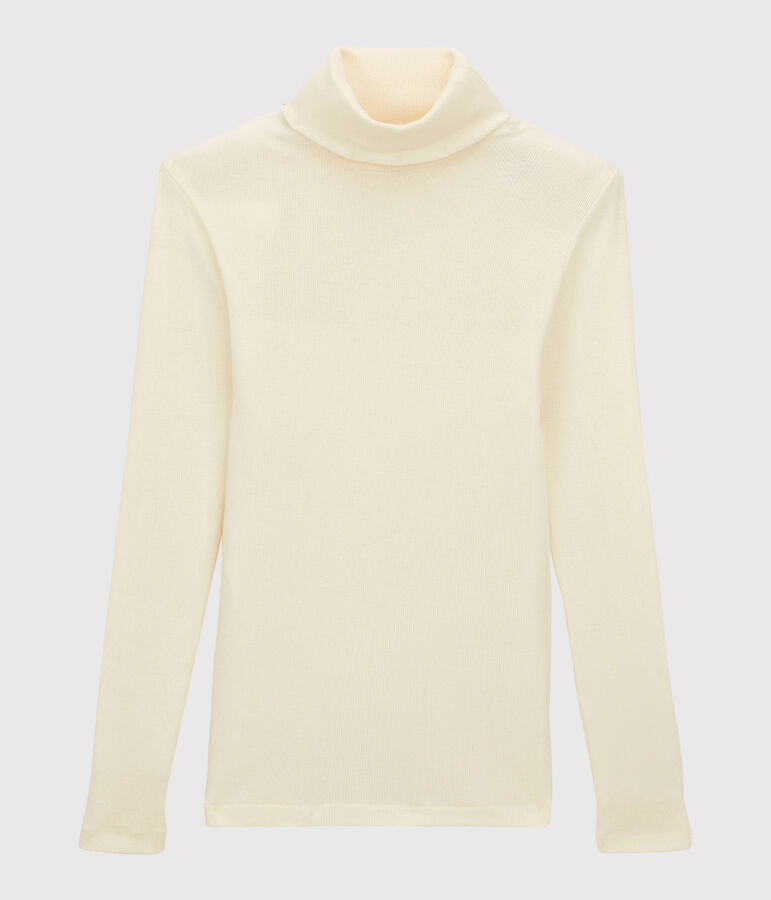 Sous pull en laine et coton Femme blanc