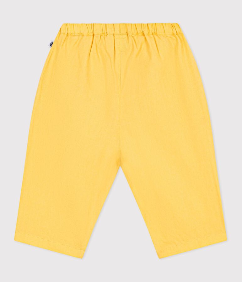 Pantalon b&eacute;b&eacute; en coton/lin, uni jaune