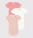 Lot de 3 bodies manches courtes fleurs bébé en coton