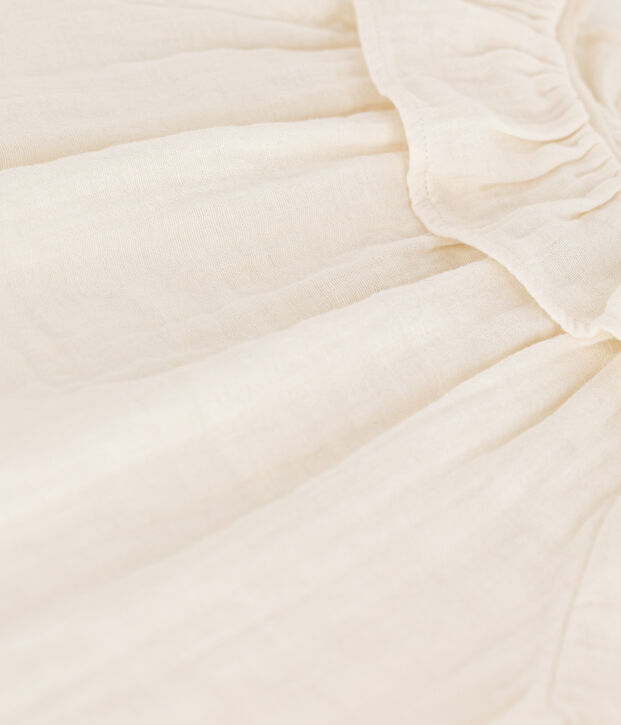 Blouse en gaze de coton enfant fille blanc