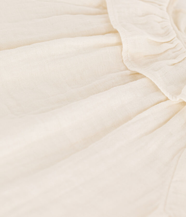 Blouse en gaze de coton enfant fille blanc MARSHMALLOW