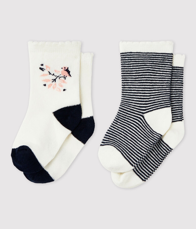 Lot de 2 chaussettes &agrave; motif b&eacute;b&eacute; fille variante 1