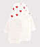 Lot de 3 bodies croisés cœur rouge manches longues bébé  variante 1