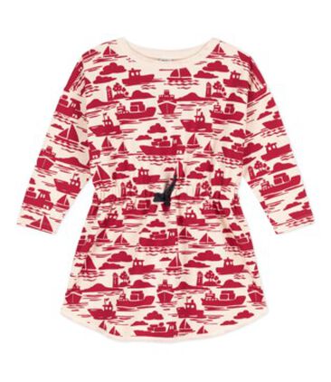 Robe manches longues molleton imprimé enfant fille