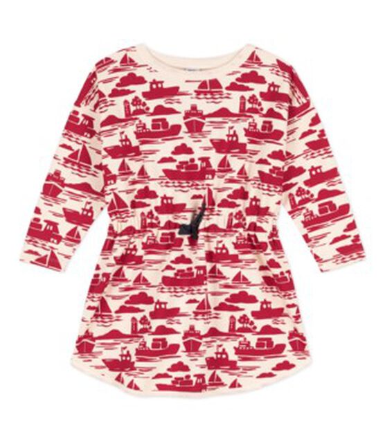 Robe manches longues molleton imprimé enfant fille rouge AVALANCHE/ ROUGE