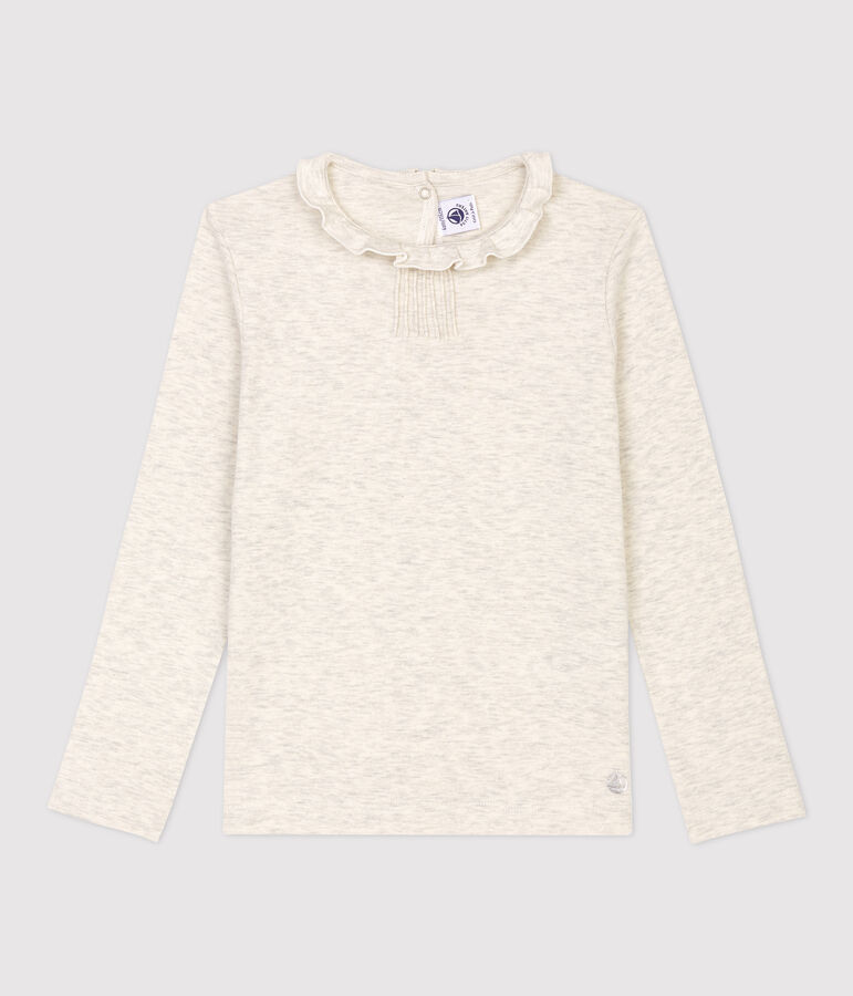 Tee-shirt manches longues en coton enfant fille beige