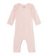 Combinaison longue bébé fille en laine et coton