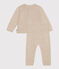 Ensemble en tricot jacquard bébé beige MONTELIMAR/blanc MULTICO