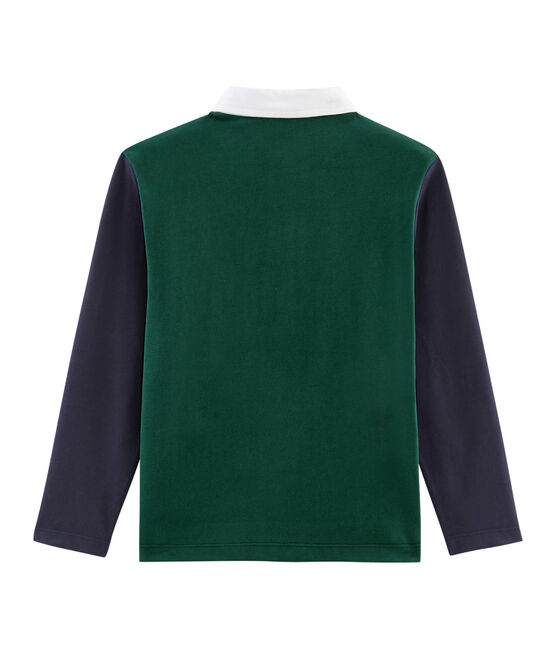 Polo rugby enfant garçon vert SOUSBOIS/bleu SMOKING