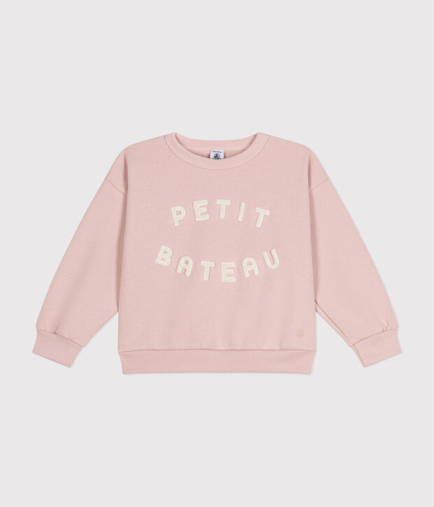Sweatshirt en molleton enfant fille rose