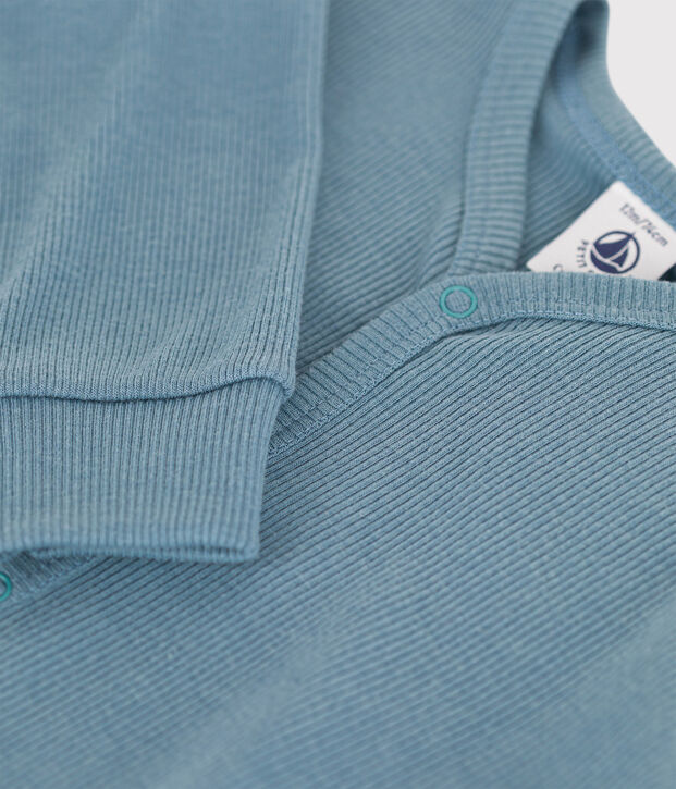 Dors-bien sans pieds b&eacute;b&eacute; en coton lyocel bleu