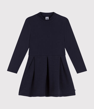 Robe manches longues bi-matière enfant fille