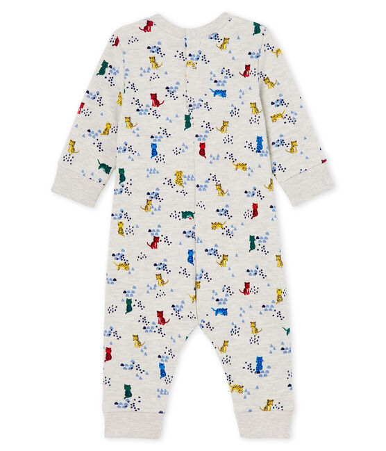 Combinaison longue imprimée bébé garçon gris BELUGA/blanc MULTICO