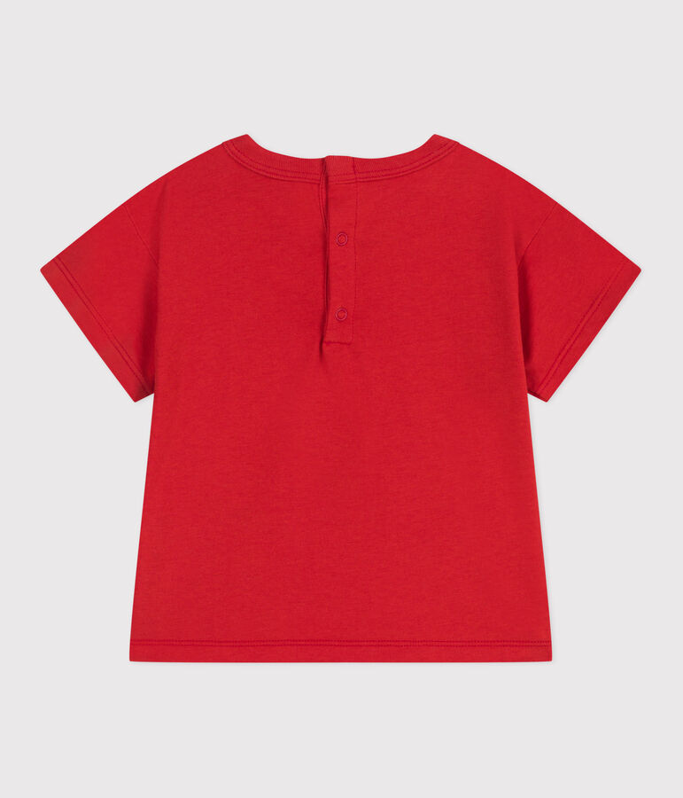 T-shirt b&eacute;b&eacute; en coton &agrave; manches courtes uni rouge AURORA