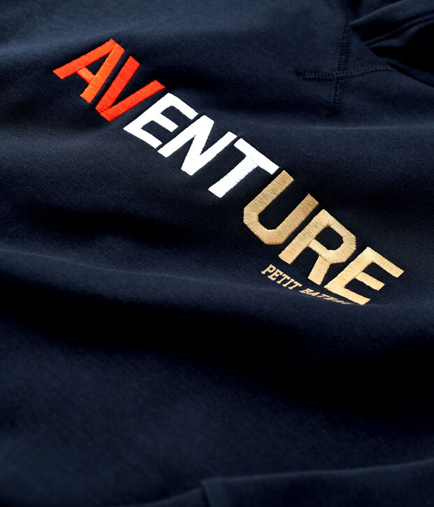 Sweatshirt &agrave; capuche en molleton enfant gar&ccedil;on bleu marine