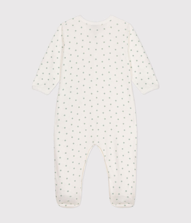 Pyjama b&eacute;b&eacute; petit &eacute;toile en coton blanc/vert