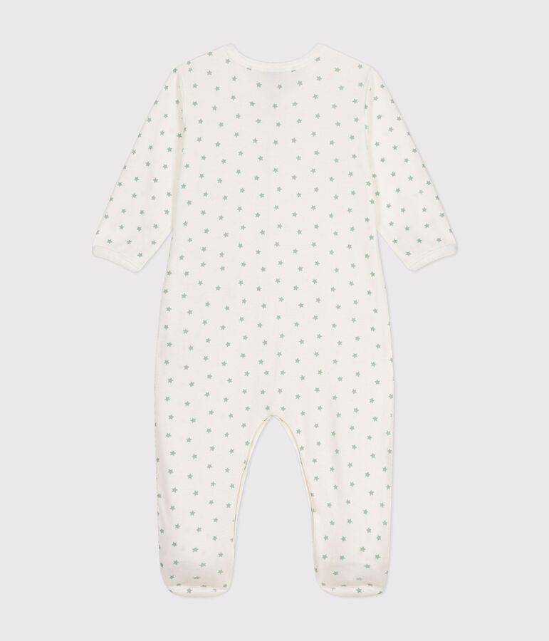 Pyjama b&eacute;b&eacute; petit &eacute;toile en coton blanc MARSHMALLOW/ HERBIER