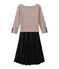 Robe femme trompe l'œil tricolore beige COQUILLE/bleu SMOKING/ TERKUIT