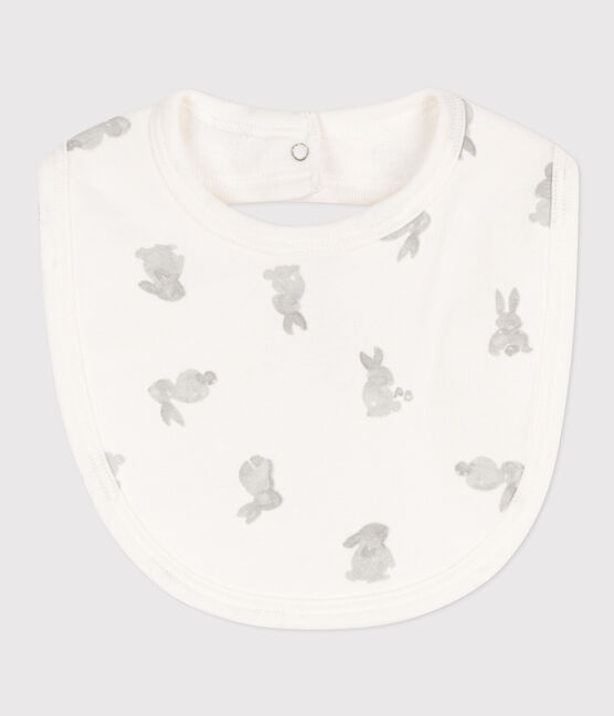 Bavoir imprimé en coton blanc MARSHMALLOW/gris GRIS