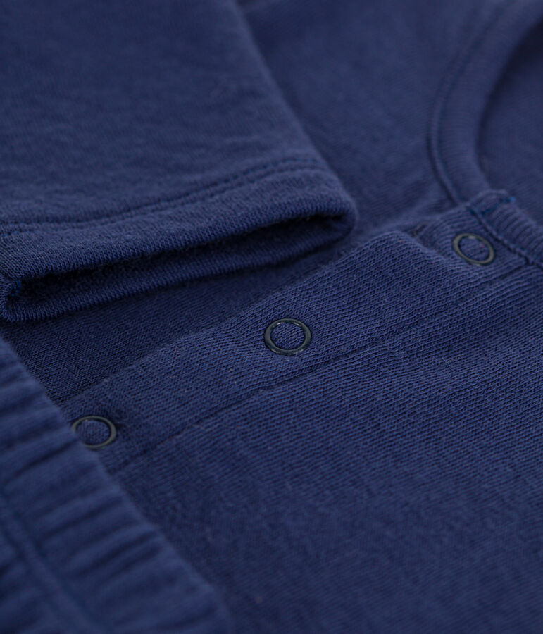 Ensemble 2 pi&egrave;ces uni en tubique bio b&eacute;b&eacute; bleu CHALOUPE