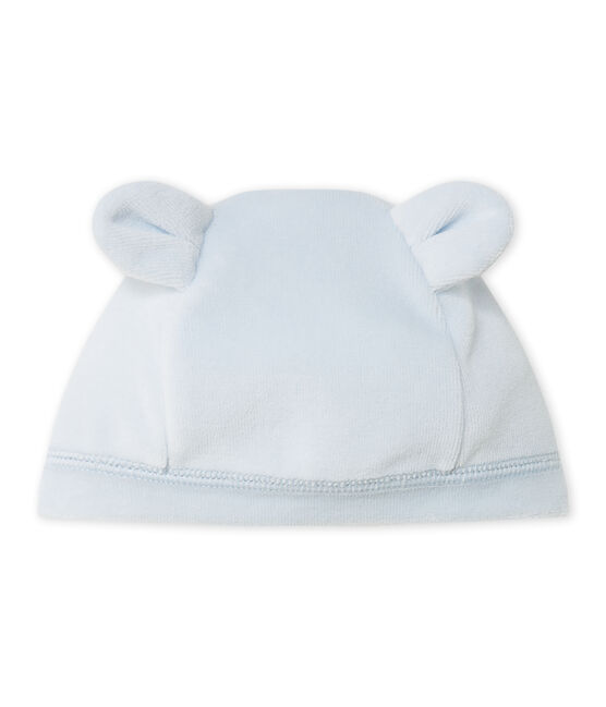 Bonnet de naissance bébé mixte en velours bleu FRAICHEUR