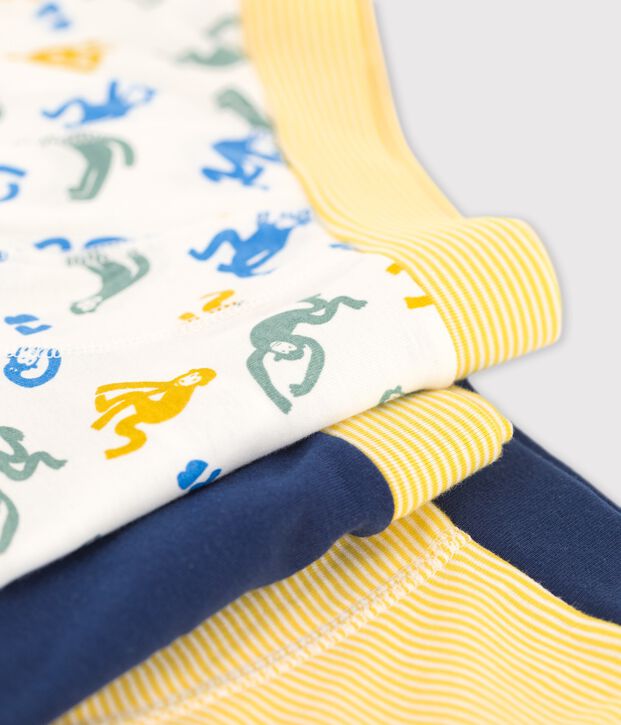 Lot de 3 boxers petit gar&ccedil;on singes en coton multicouleur