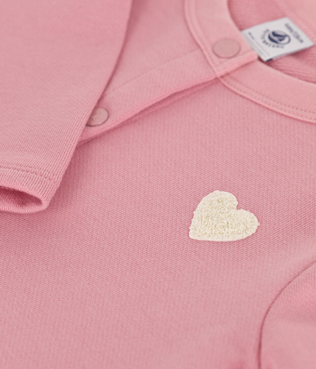 Cardigan enfant en molleton uni rose