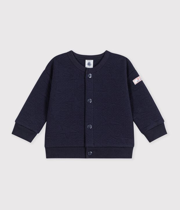 Cardigan b&eacute;b&eacute; en coton &eacute;pais motifs &eacute;toiles bleu marine