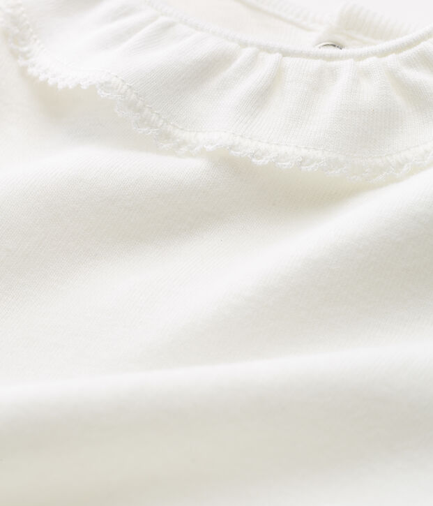 Body manches courtes avec collerette b&eacute;b&eacute; fille blanc