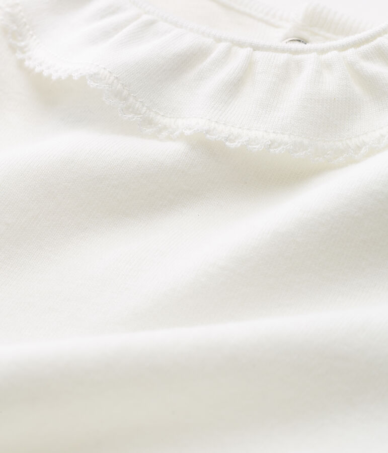 Body manches courtes avec collerette b&eacute;b&eacute; fille blanc MARSHMALLOW