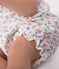 Combinaison courte bébé en coton fleuri blanc MARSHMALLOW/blanc MULTICO