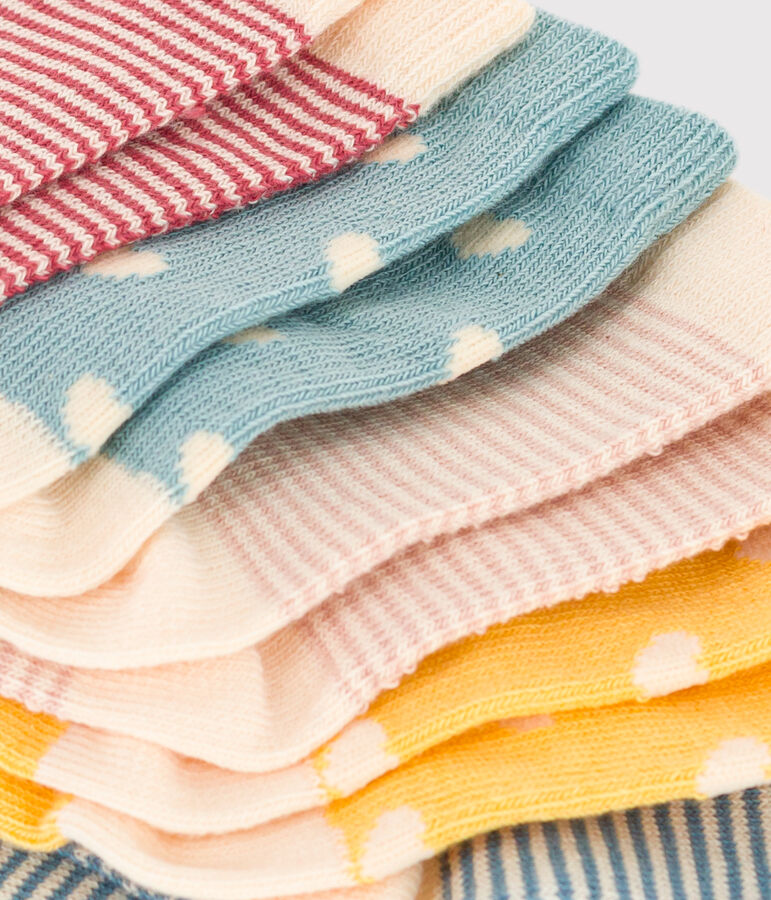 Lot de 5 paires de chaussettes c&oelig;urs en jersey de coton b&eacute;b&eacute; multicouleur