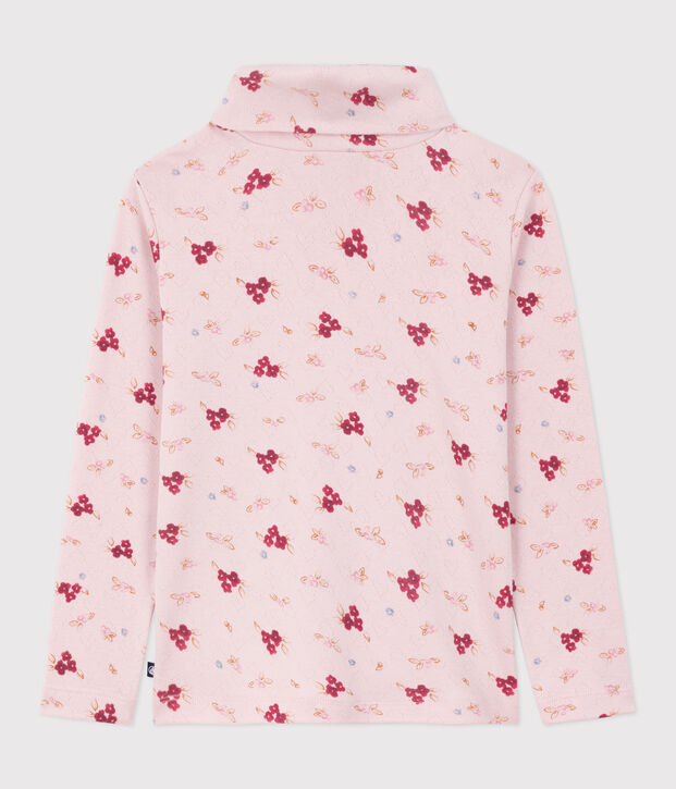 Sous-pull enfant en coton imprim&eacute; rose/multicouleur