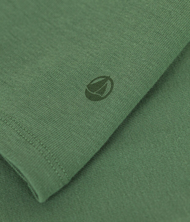 Tee-shirt l'Iconique Col roul&eacute; en coton femme vert