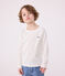 Tee-shirt manches longues en côte enfant fille / garçon blanc MARSHMALLOW