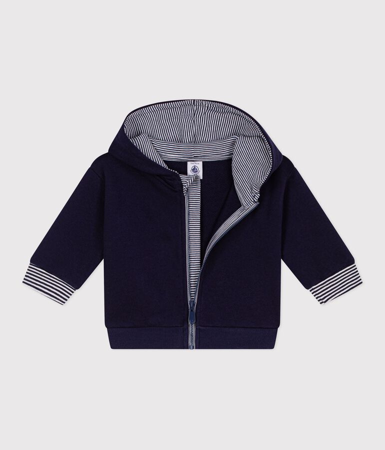Sweatshirt &agrave; capuche b&eacute;b&eacute; en coton d&eacute;tails ray&eacute;s bleu SOIR