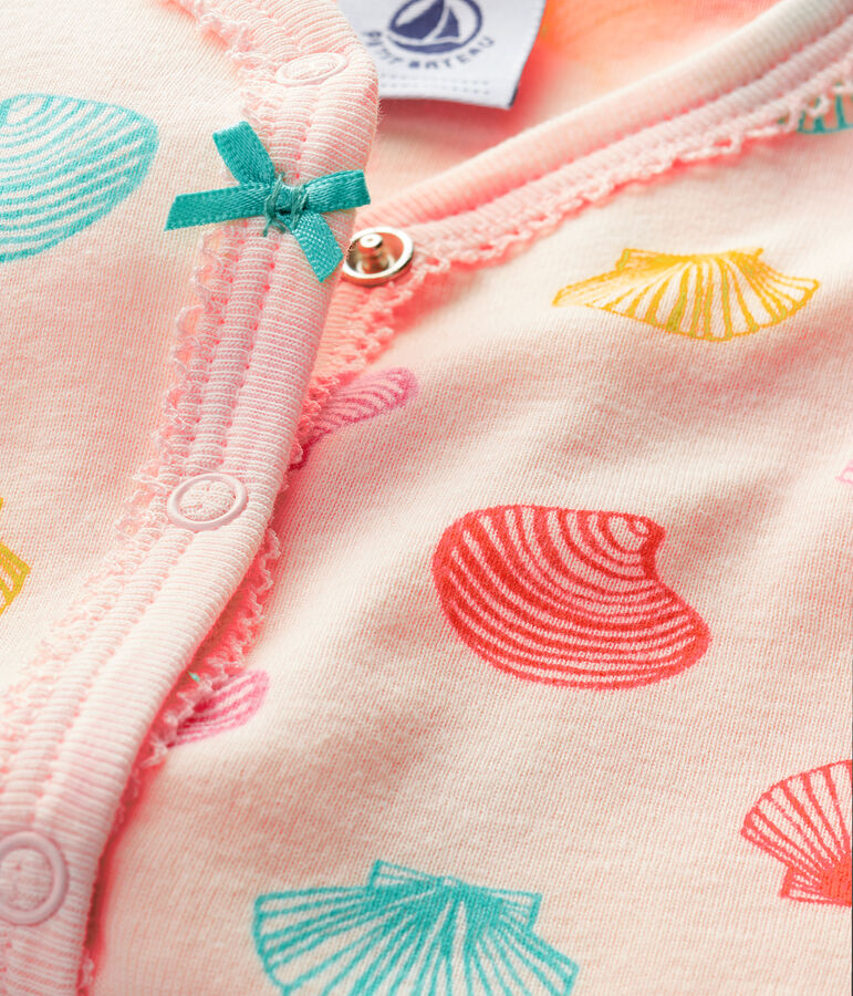 Dors bien b&eacute;b&eacute; fille en c&ocirc;te rose FLEUR/blanc MULTICO