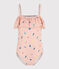 Maillot de bain 1 pièce imprimé enfant fille rose SALINE/blanc MULTICO