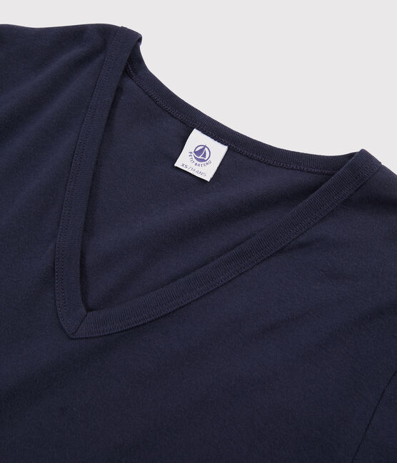 T-shirt col V iconique en coton Femme bleu SMOKING