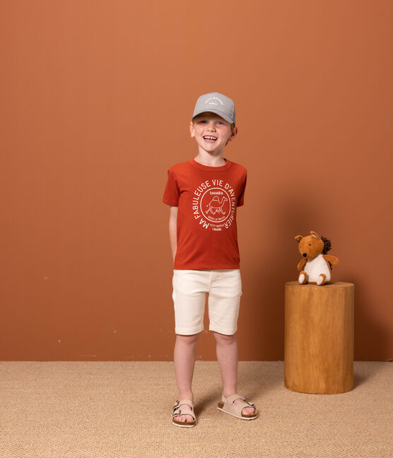 Tee-shirt manches courtes en coton enfant garçon rouge HARISSA