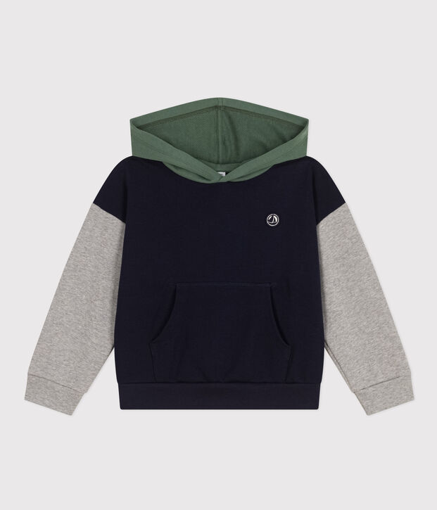 Sweatshirt &agrave; capuche en molleton enfant gar&ccedil;on bleu/multicouleur